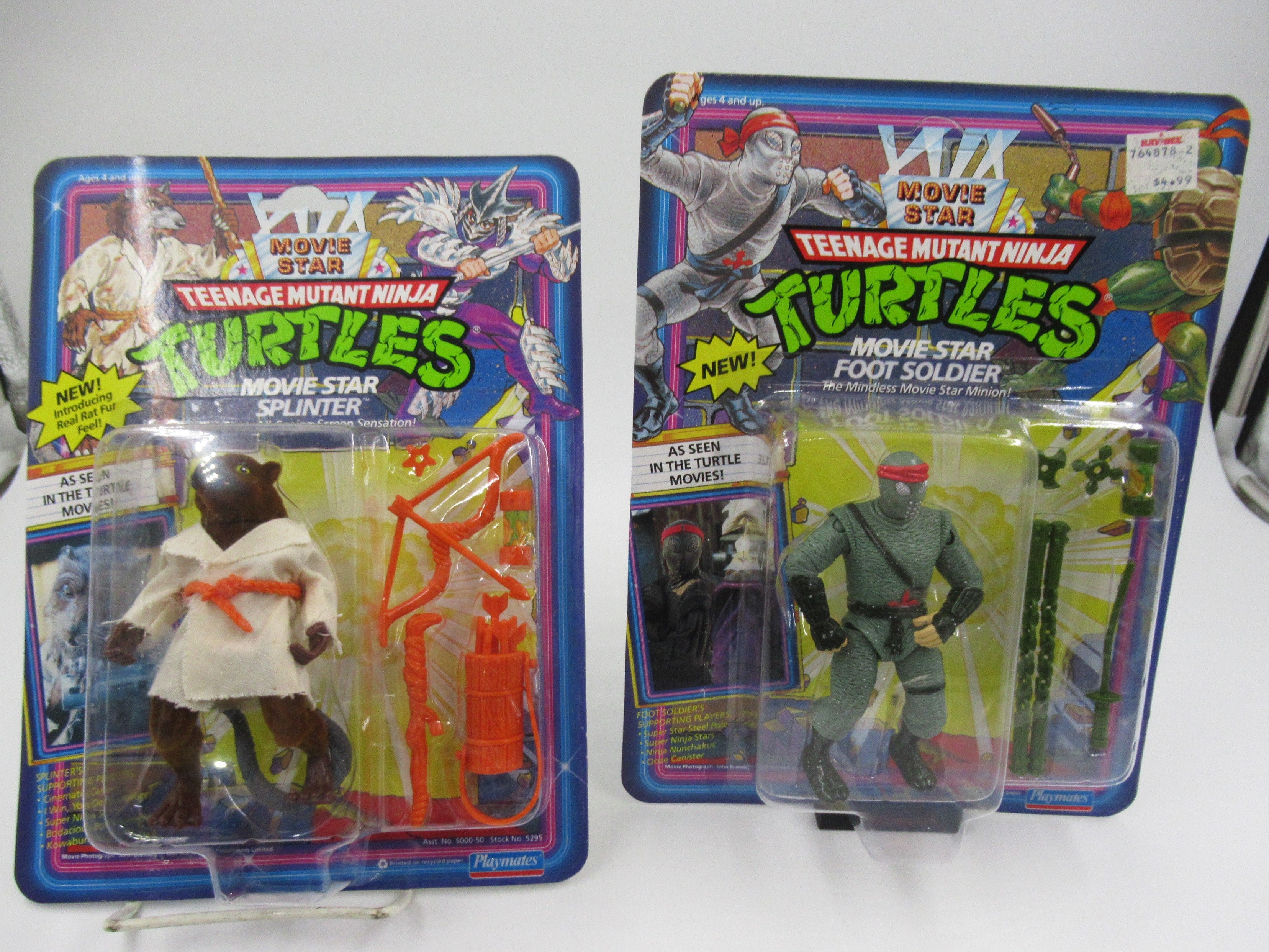 Teenage Mutant Ninja Turtles Movie Star Foot Soldier & Splinter Figures TMNTs (1991)
